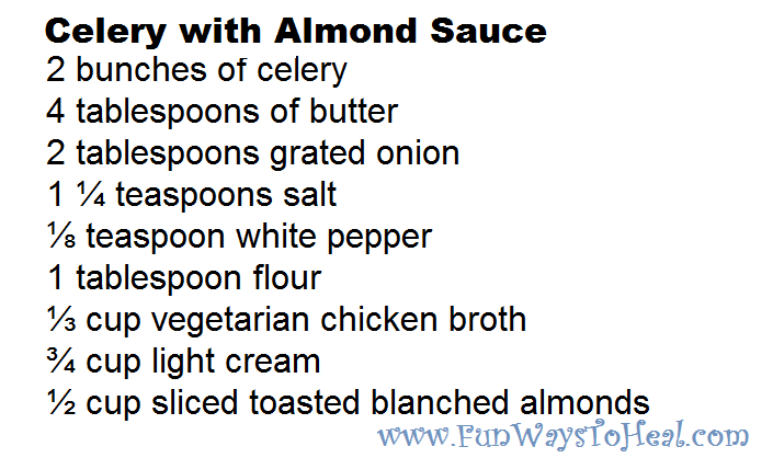 Celery With Almond Sauce Recipe