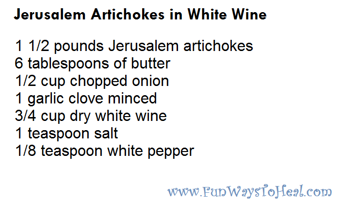 Recipe for Jerusalem Artichokes in White Wine Sauce